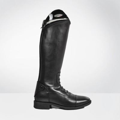 Como Piccino Kids Stretch Riding Boot with Patent Stripe Top