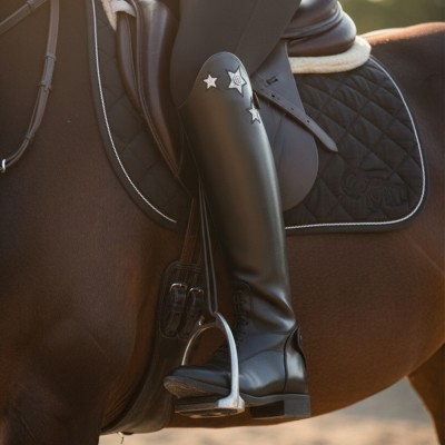 Como Piccino Kids Stretch Riding Boot with Glitter Star Top